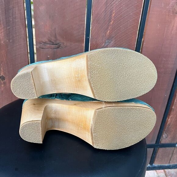 Swedish Hasbeens High-Heeled Jodhpur Boots green suede size 39EU - Picture 9 of 11